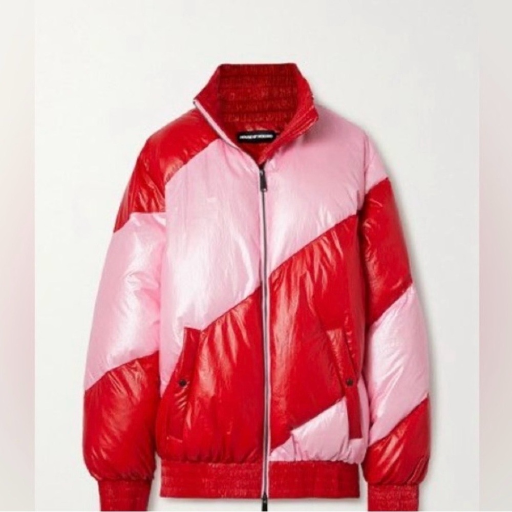 House of Holland Vivid Oversized Striped Shell Down Jacket NWT 700usd